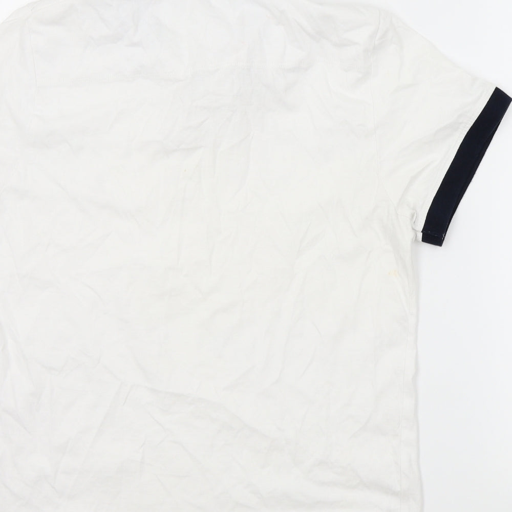 French Connection Mens White Colourblock   T-Shirt Size XL