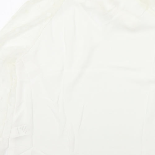 SheIn Womens White Colourblock  Basic Blouse Size XS