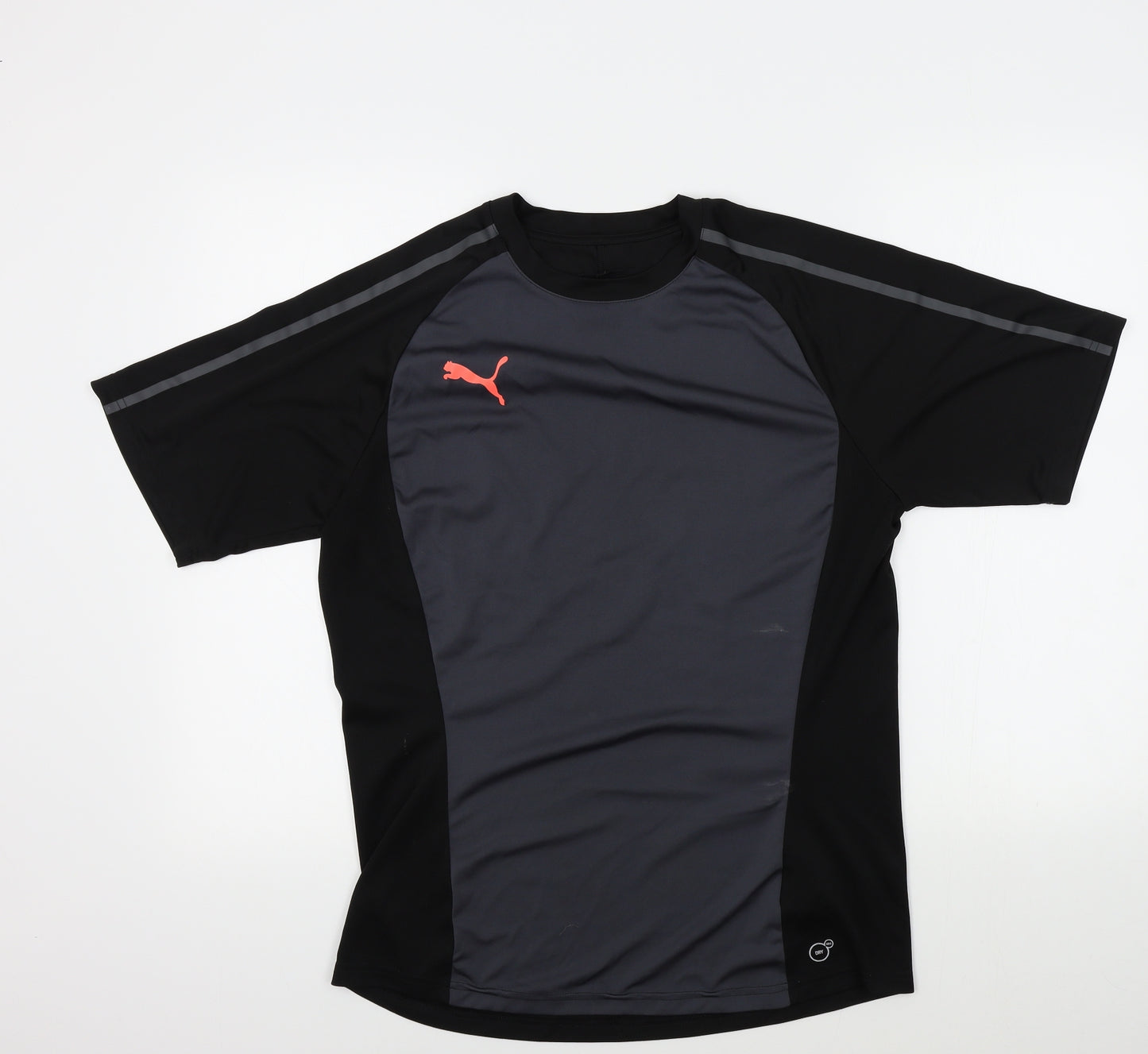 PUMA Mens Black Colourblock   T-Shirt Size L