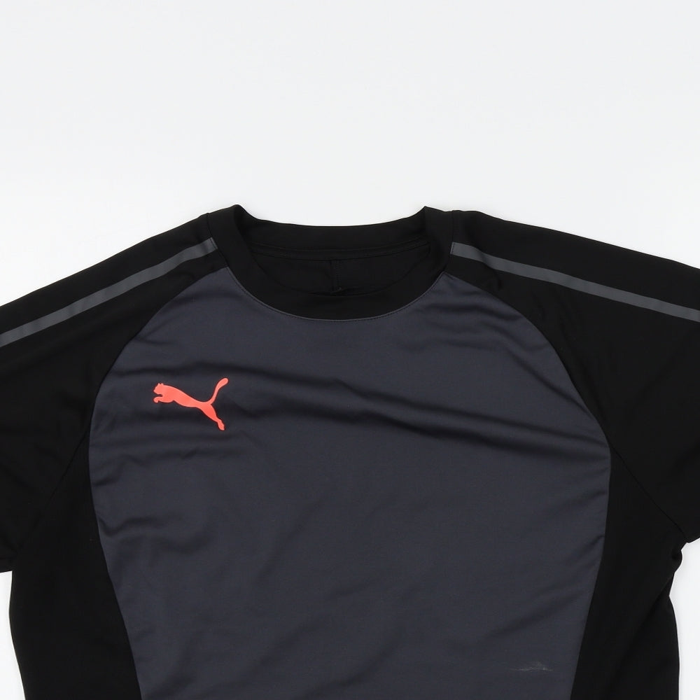 PUMA Mens Black Colourblock   T-Shirt Size L