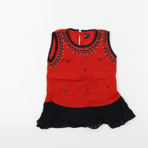 alam's Girls Red Floral  A-Line  Size 18 Months