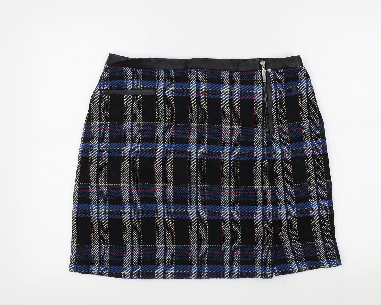 TU Womens Black Check  A-Line Skirt Size 16