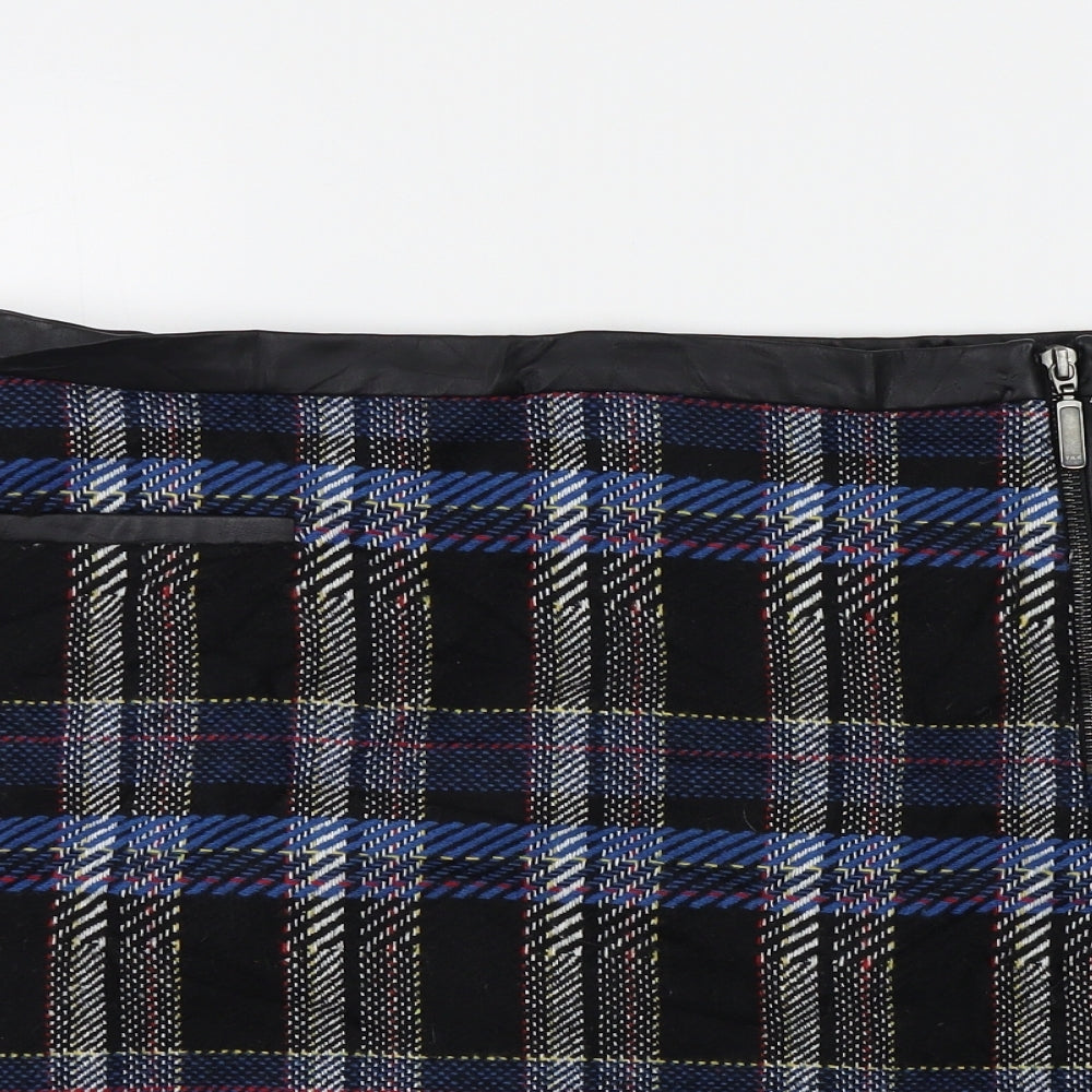 TU Womens Black Check  A-Line Skirt Size 16