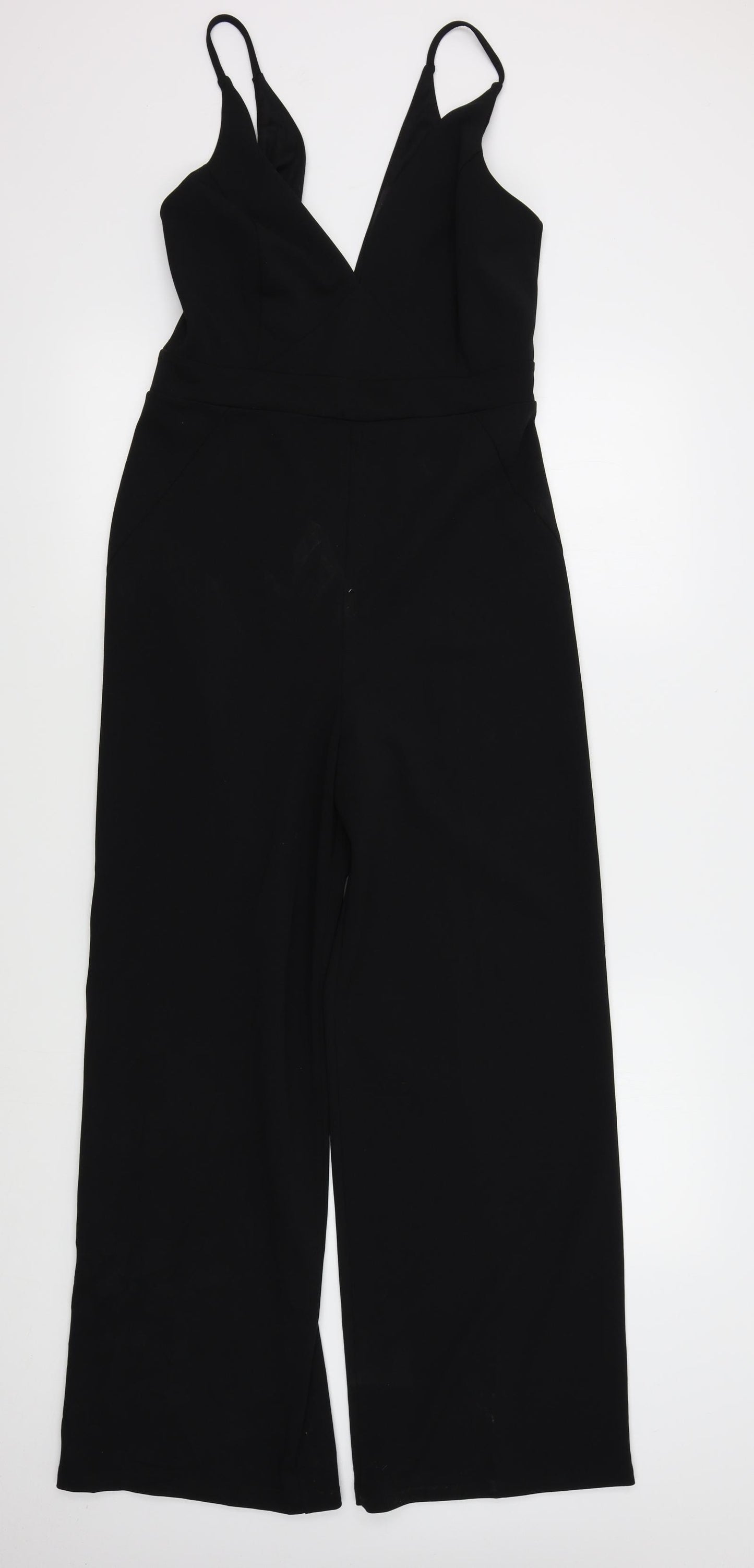 Miss Selfridge Womens Black Colourblock  Jumpsuit One-Piece Size 12 L29 in