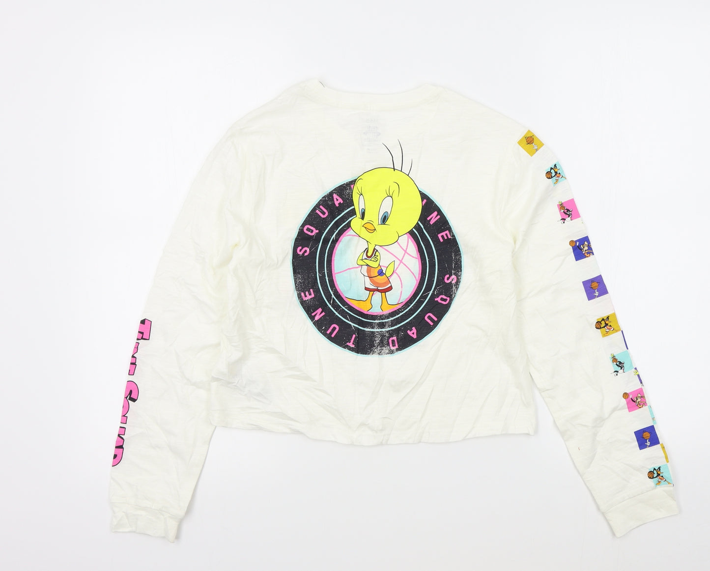 M&S Girls White Colourblock  Basic T-Shirt Size 11-12 Years