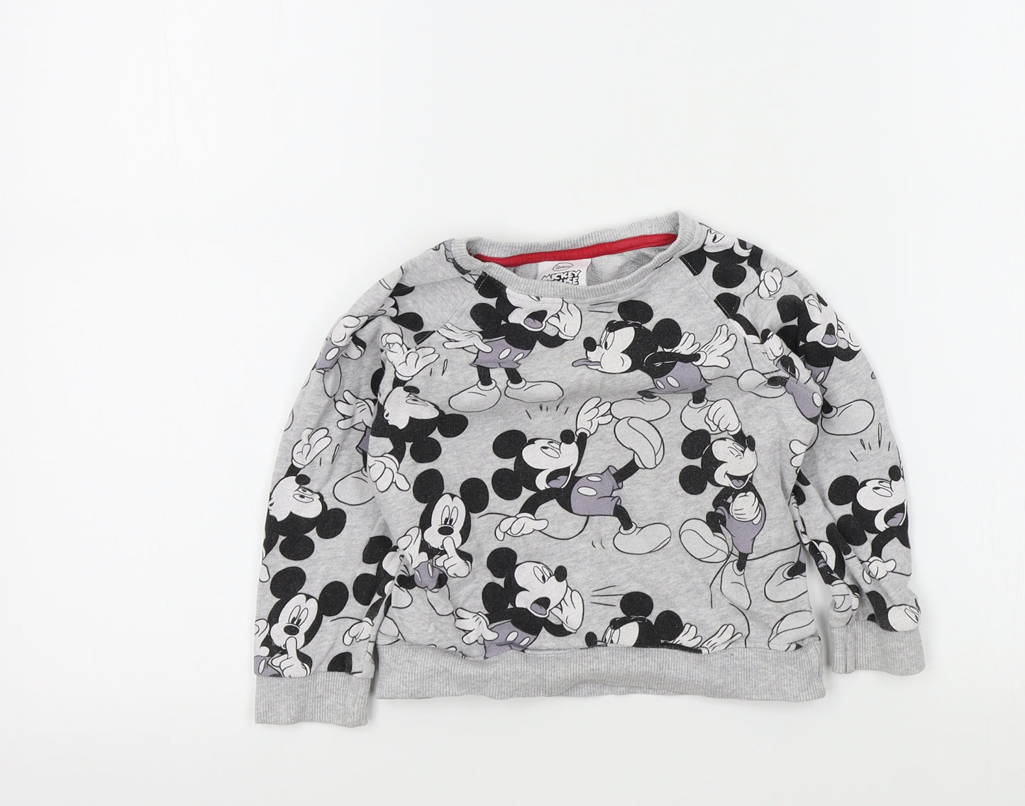 NEXT Boys Grey Colourblock  Pullover Jumper Size 2-3 Years  - Disney Mickey Mouse