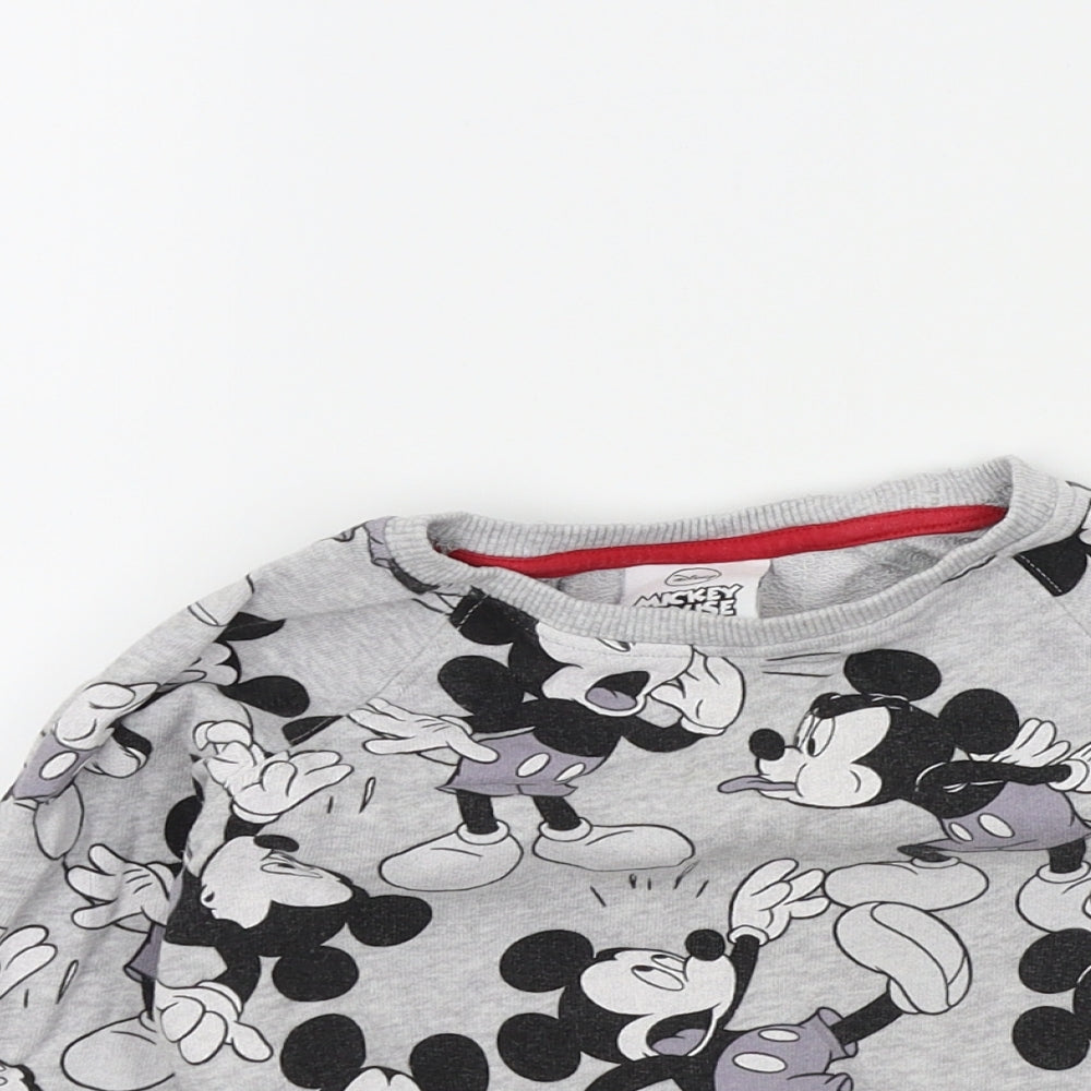 NEXT Boys Grey Colourblock  Pullover Jumper Size 2-3 Years  - Disney Mickey Mouse