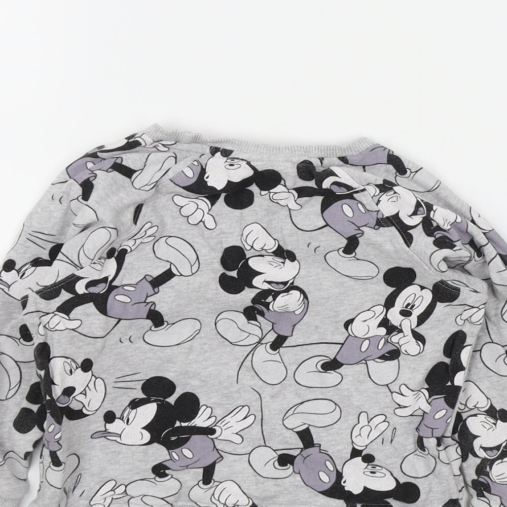 NEXT Boys Grey Colourblock  Pullover Jumper Size 2-3 Years  - Disney Mickey Mouse