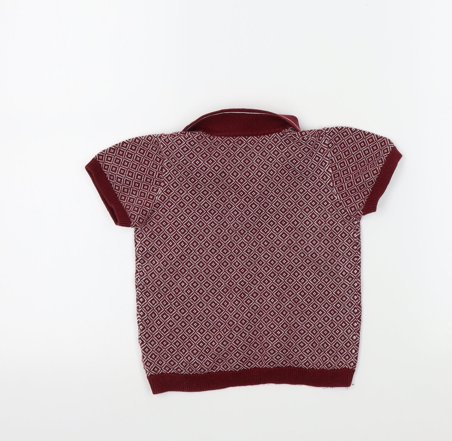 mamas & papas Boys Red Geometric  Basic T-Shirt Size 2-3 Years