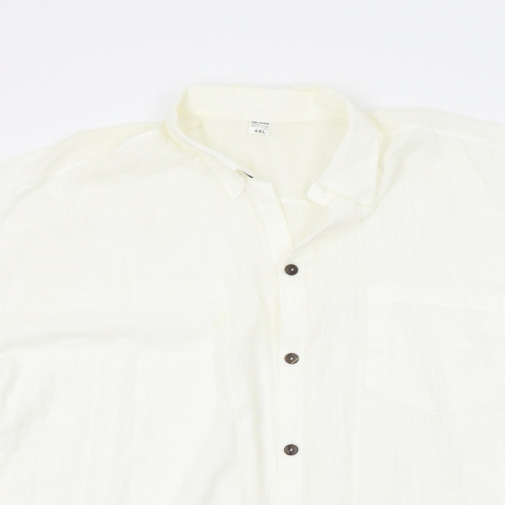Preworn Mens White Colourblock   Button-Up Size 4XL