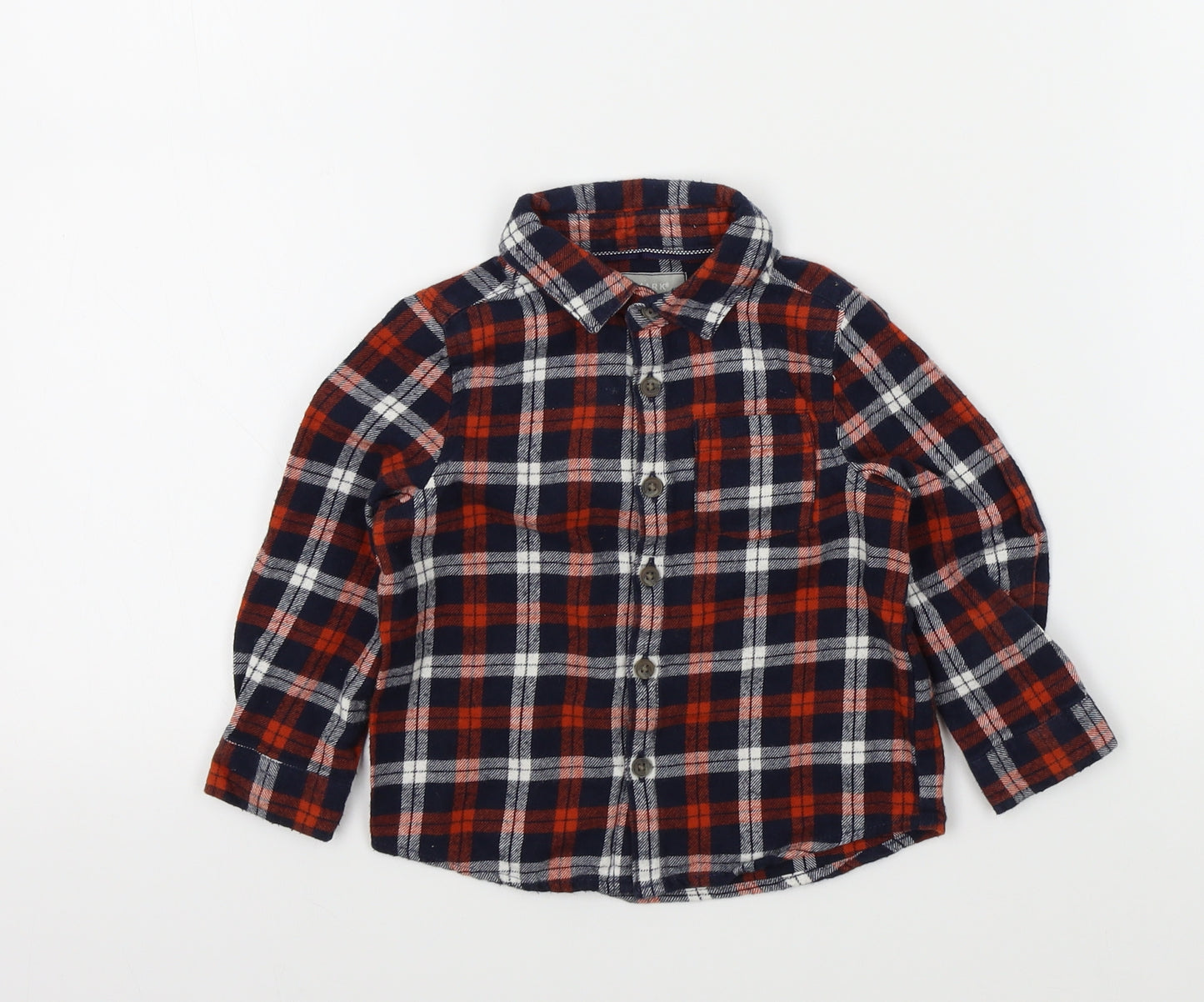 Primark Boys Blue Check  Basic Button-Up Size 12-18 Months