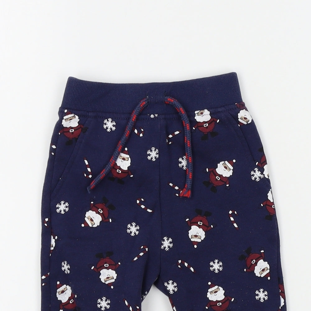 Primark Boys Blue Colourblock  Jogger Trousers Size 18 Months