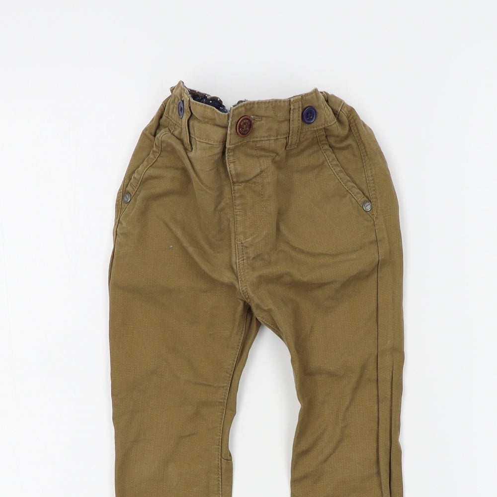 NEXT Boys Brown Colourblock  Chino Trousers Size 2-3 Years