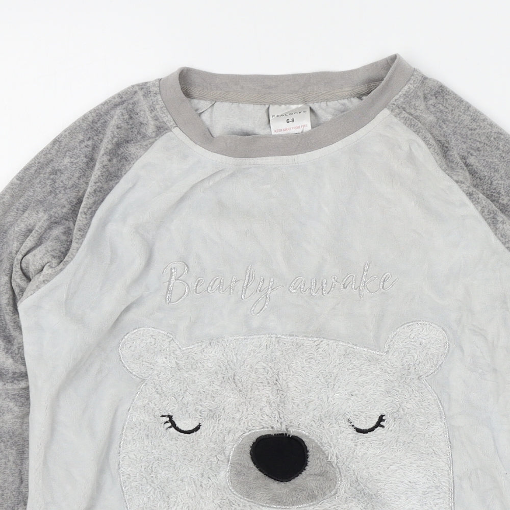 Debenhams Womens Grey Solid  Top Pyjama Top Size 6