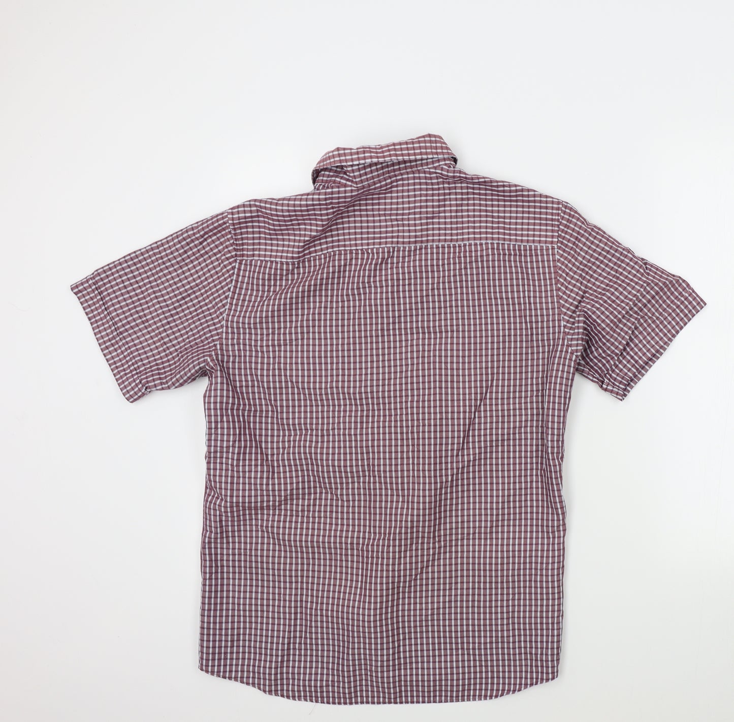 M&S Mens Red Check   Button-Up Size S
