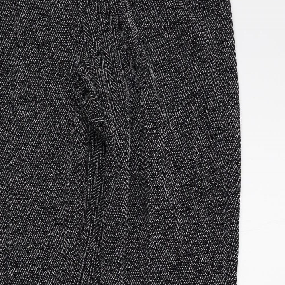 Preworn Womens Black Geometric  Trousers  Size 10 L29 in