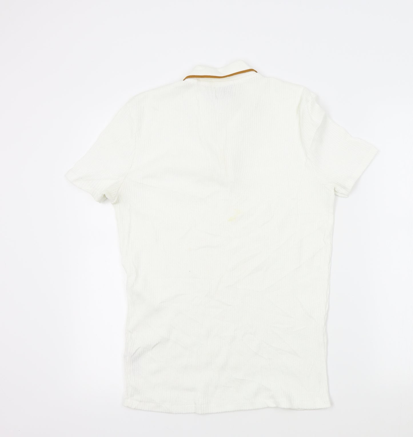 Topman Mens White Chevron   Polo Size S