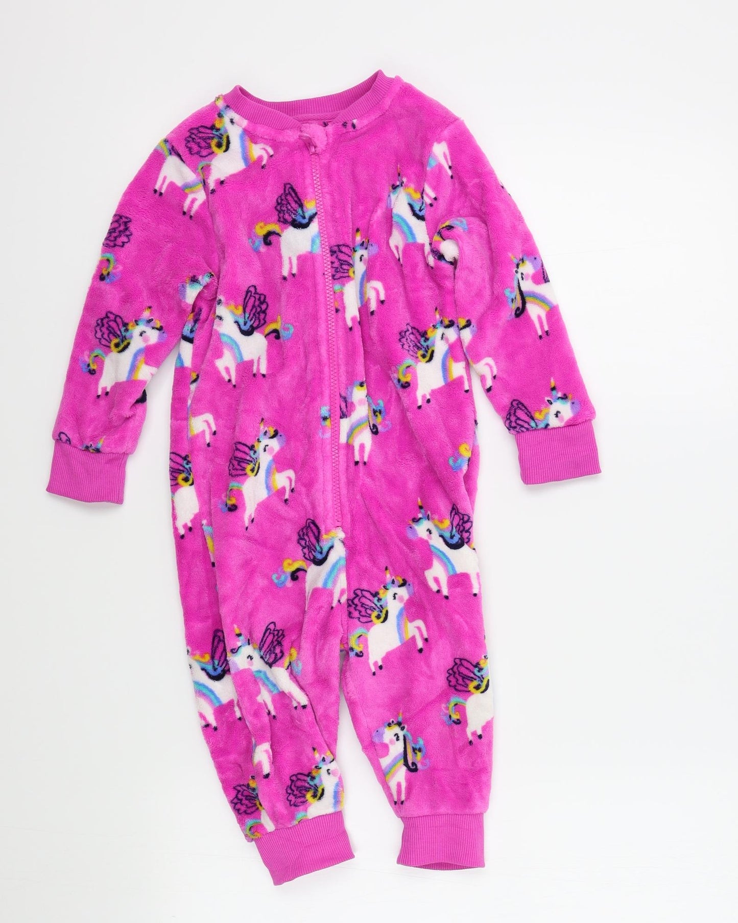 NEXT Girls Pink Colourblock  Top Bodysuit Size 2 Years  - unicorn