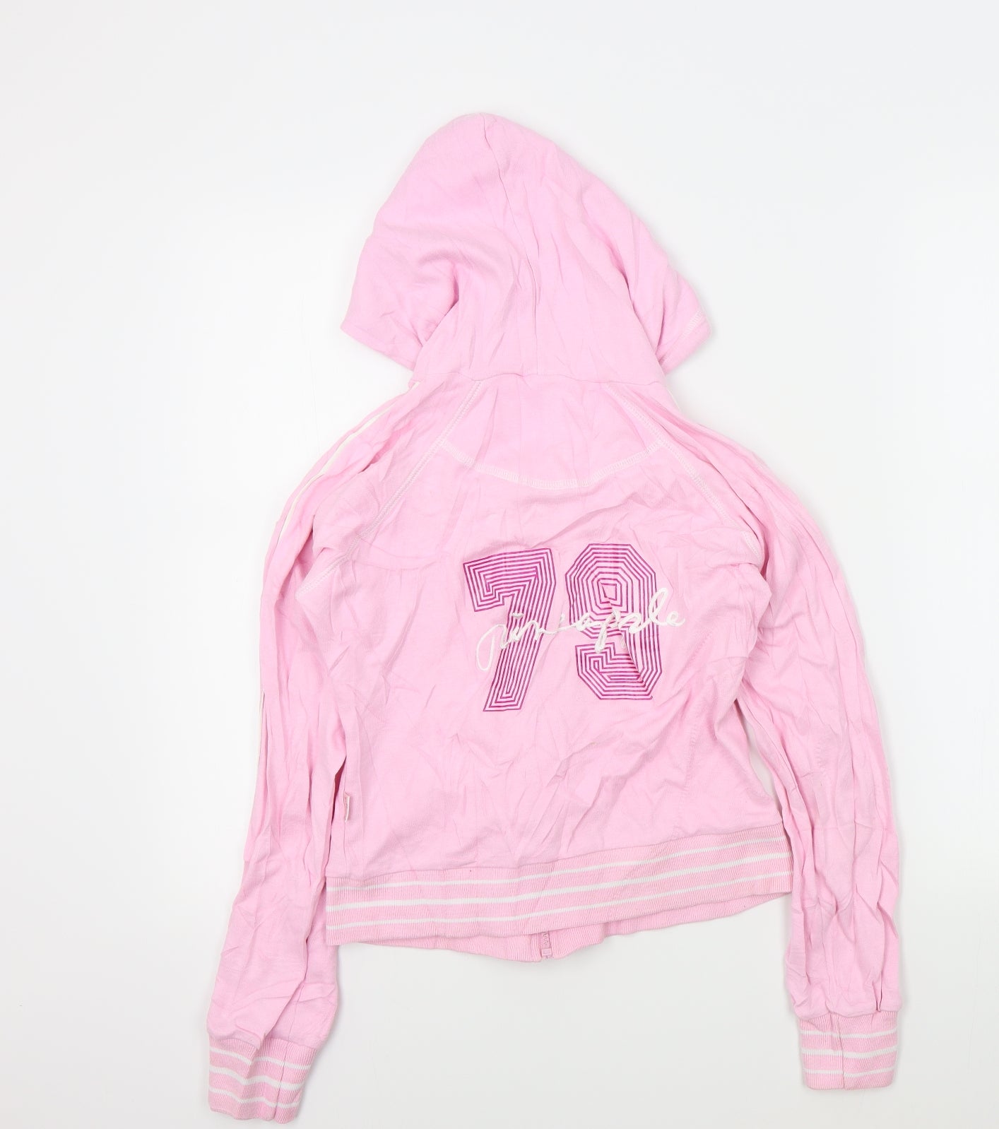 Pineapple Girls Pink Colourblock  Full Zip Jumper Size S