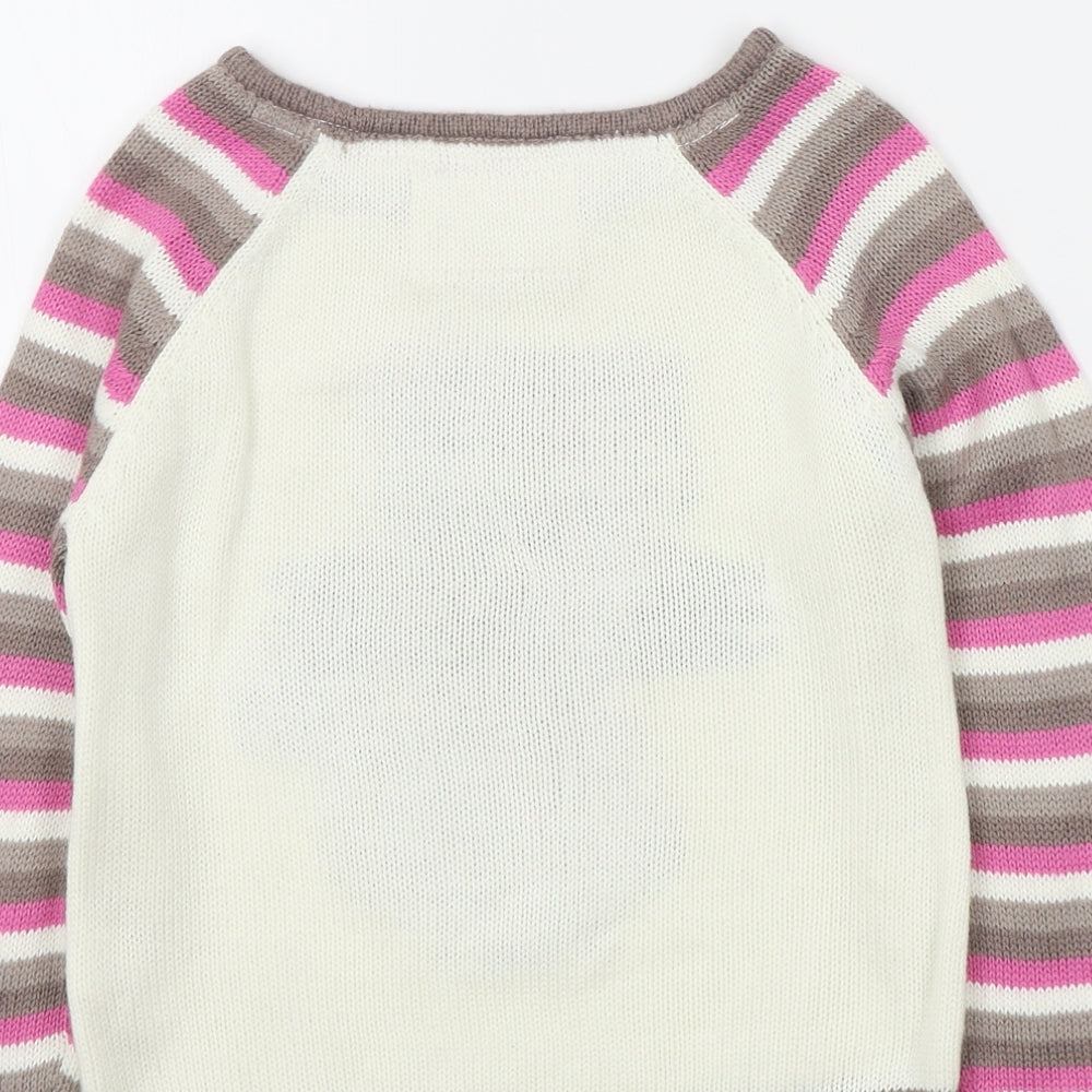 YD Girls Beige Colourblock  Pullover Jumper Size 5-6 Years