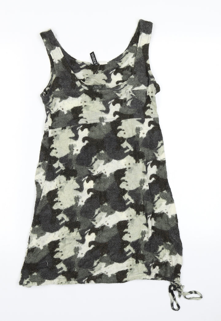 Divided Womens Green Camouflage Bodycon Size 4