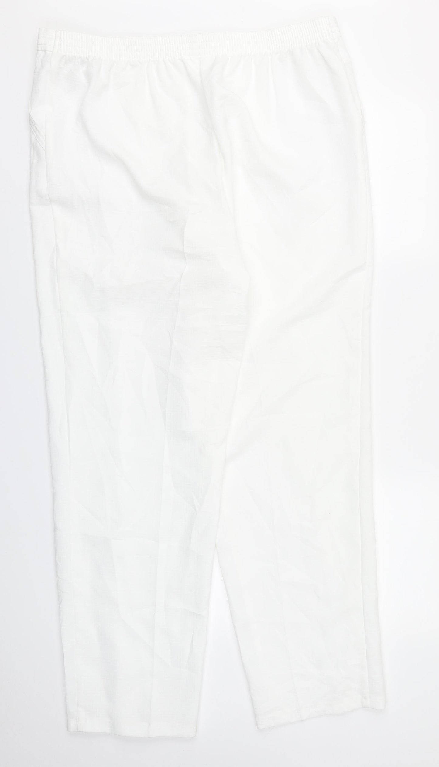 M&S Collection Womens White   Trousers  Size 18 L28 in