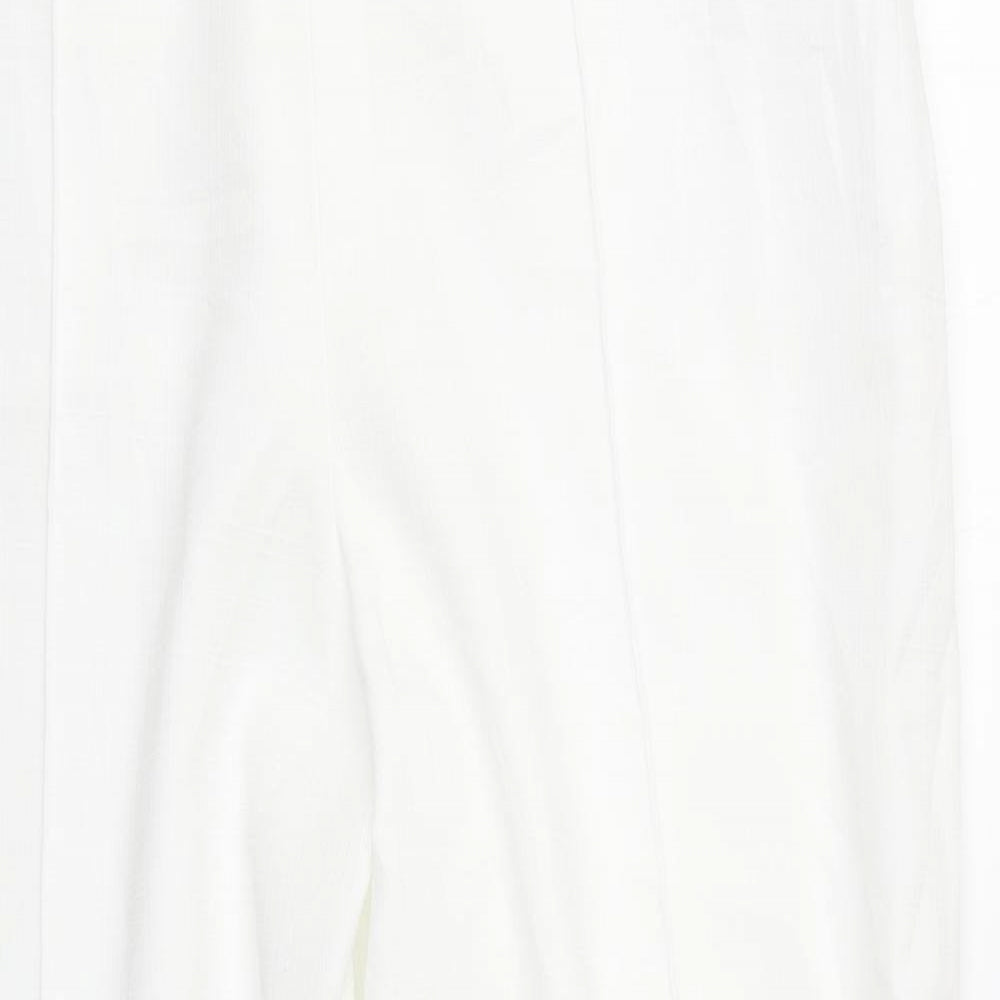 M&S Collection Womens White   Trousers  Size 18 L28 in