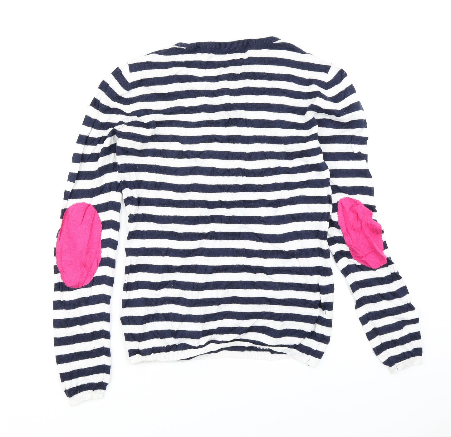 Clements Ribeiro Womens Blue Striped Knit Pullover Jumper Size S
