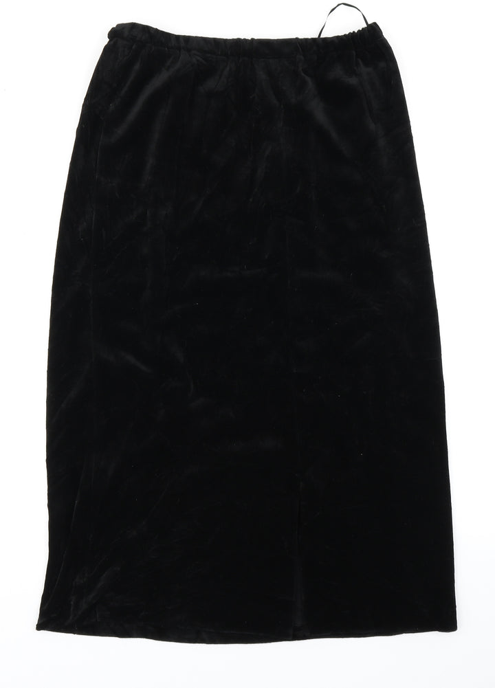 Frank Usher Womens Black A-Line Skirt Size 14