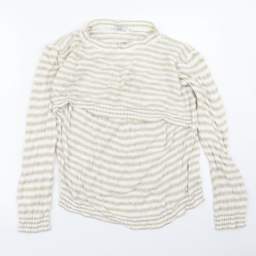 Setin Womens Beige Striped Knit Pullover Jumper Size L