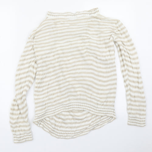 Setin Womens Beige Striped Knit Pullover Jumper Size L