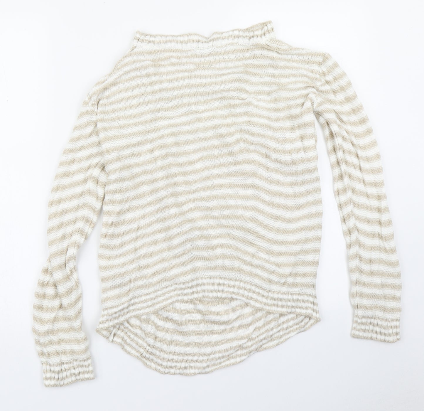 Setin Womens Beige Striped Knit Pullover Jumper Size L