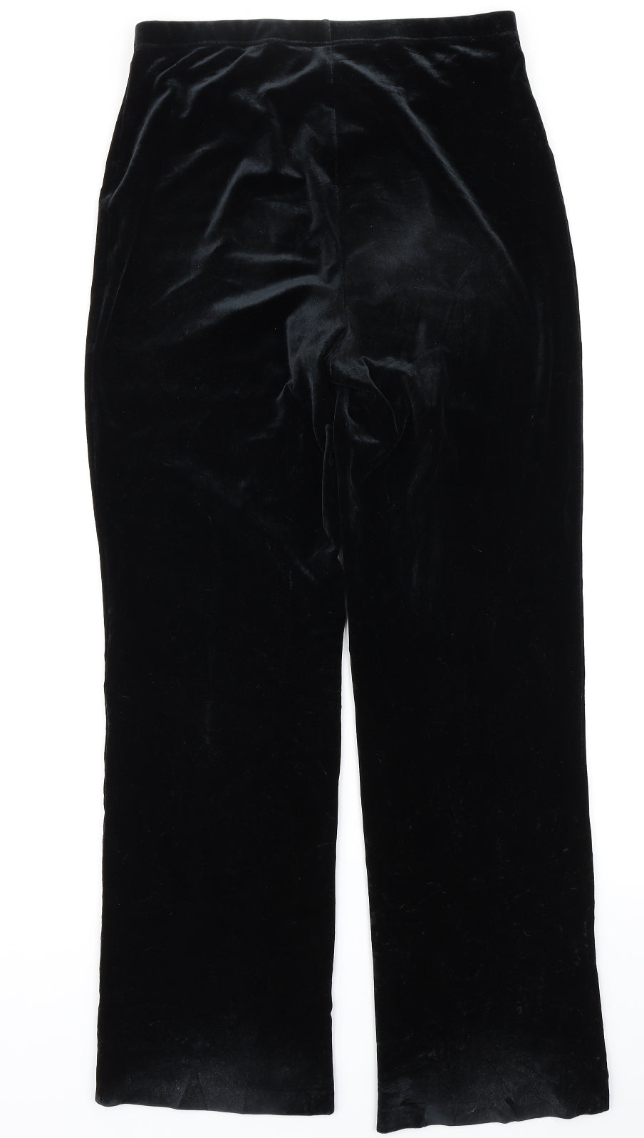 Marks & Spencer Womens Black  Velour Trousers  Size 12 L29 in