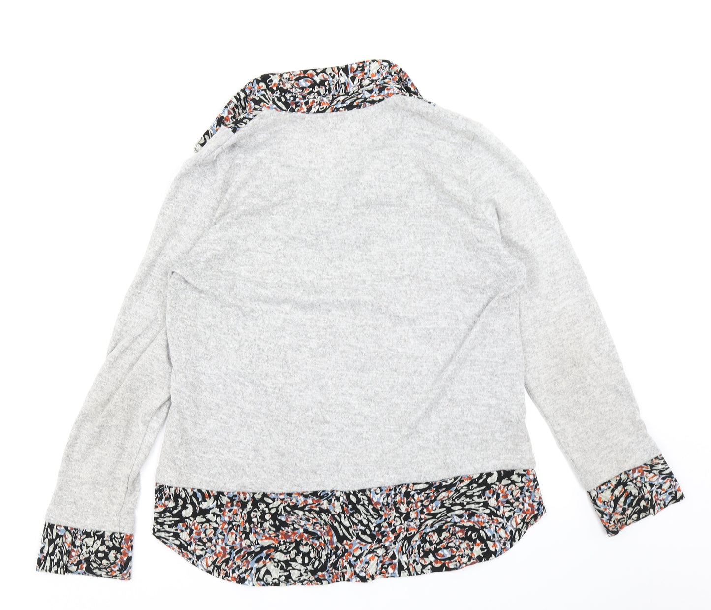 Festa Womens Grey Floral  Pullover Jumper Size 14