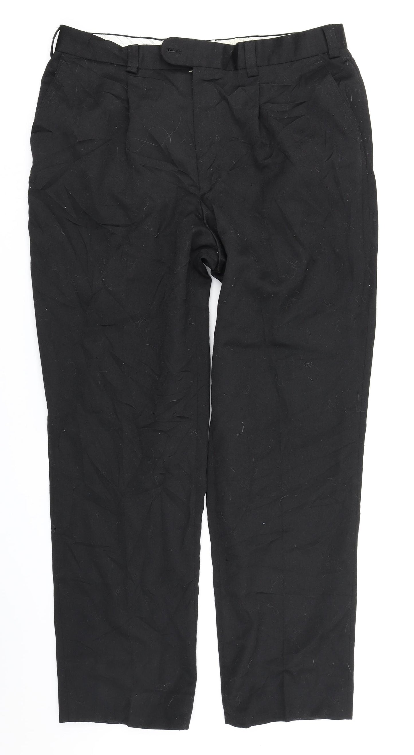Oakman Mens Black   Trousers  Size 36 in L28 in