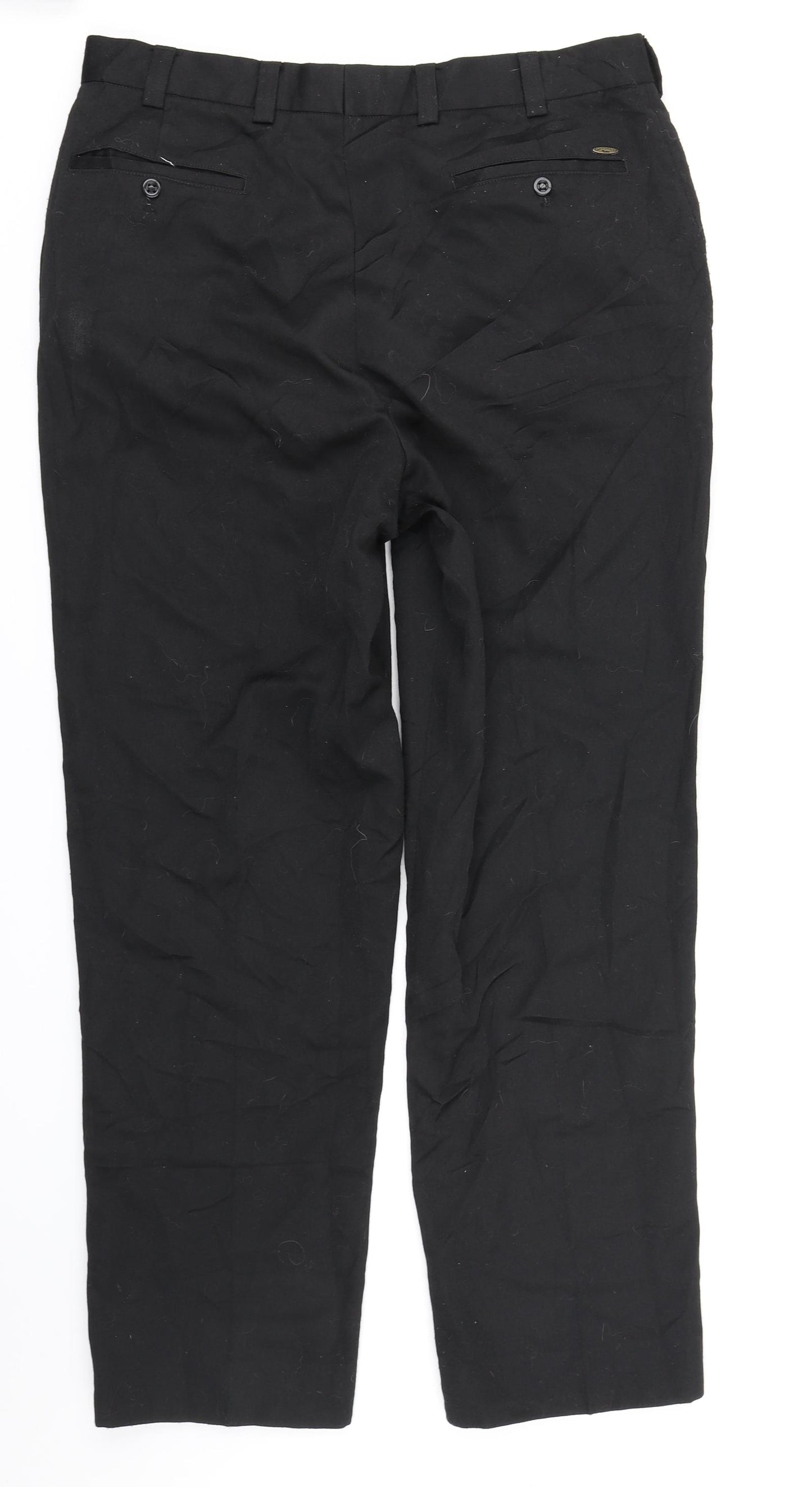 Oakman Mens Black   Trousers  Size 36 in L28 in
