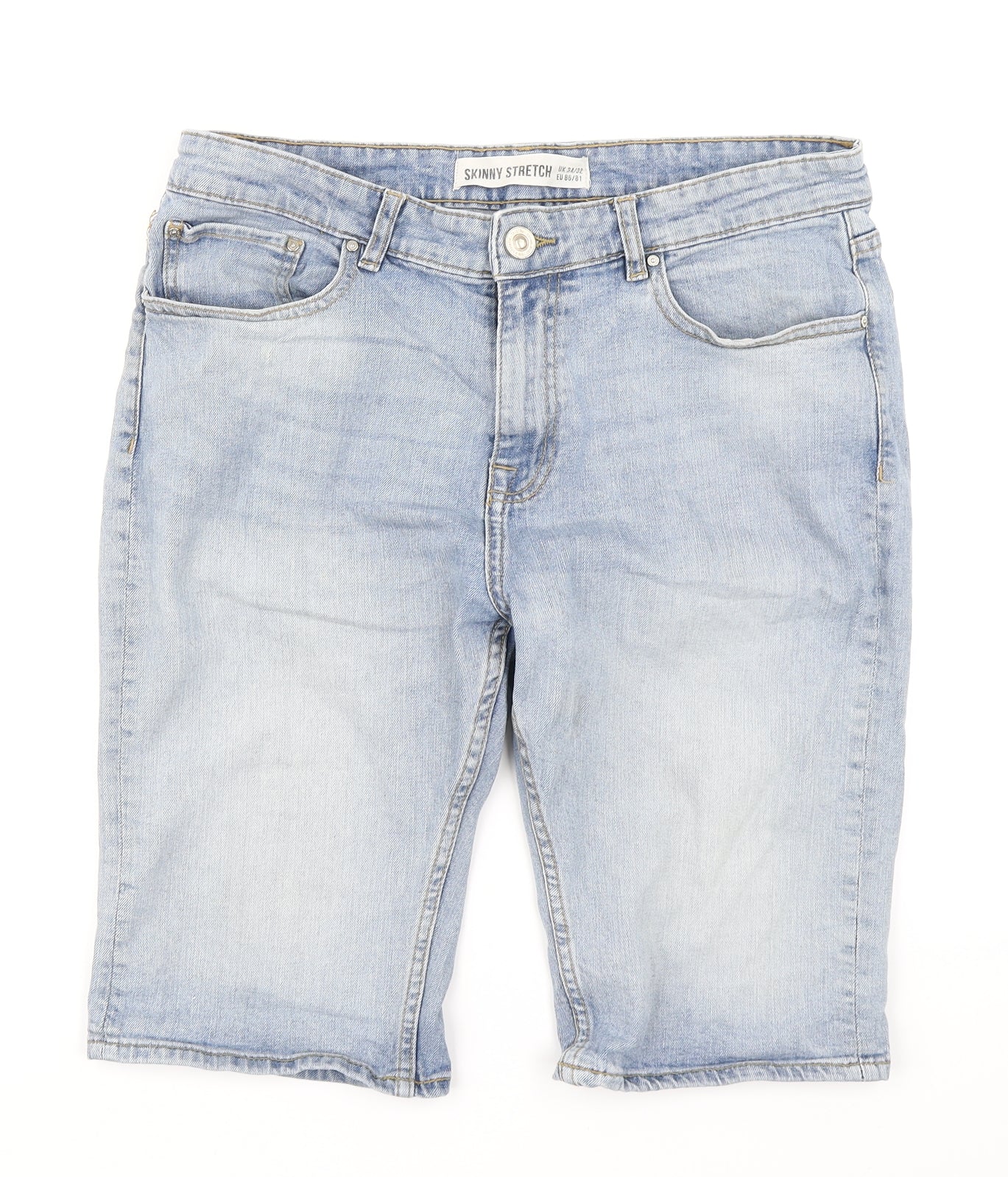New Look Mens Blue  Denim Cargo Shorts Size 34 in
