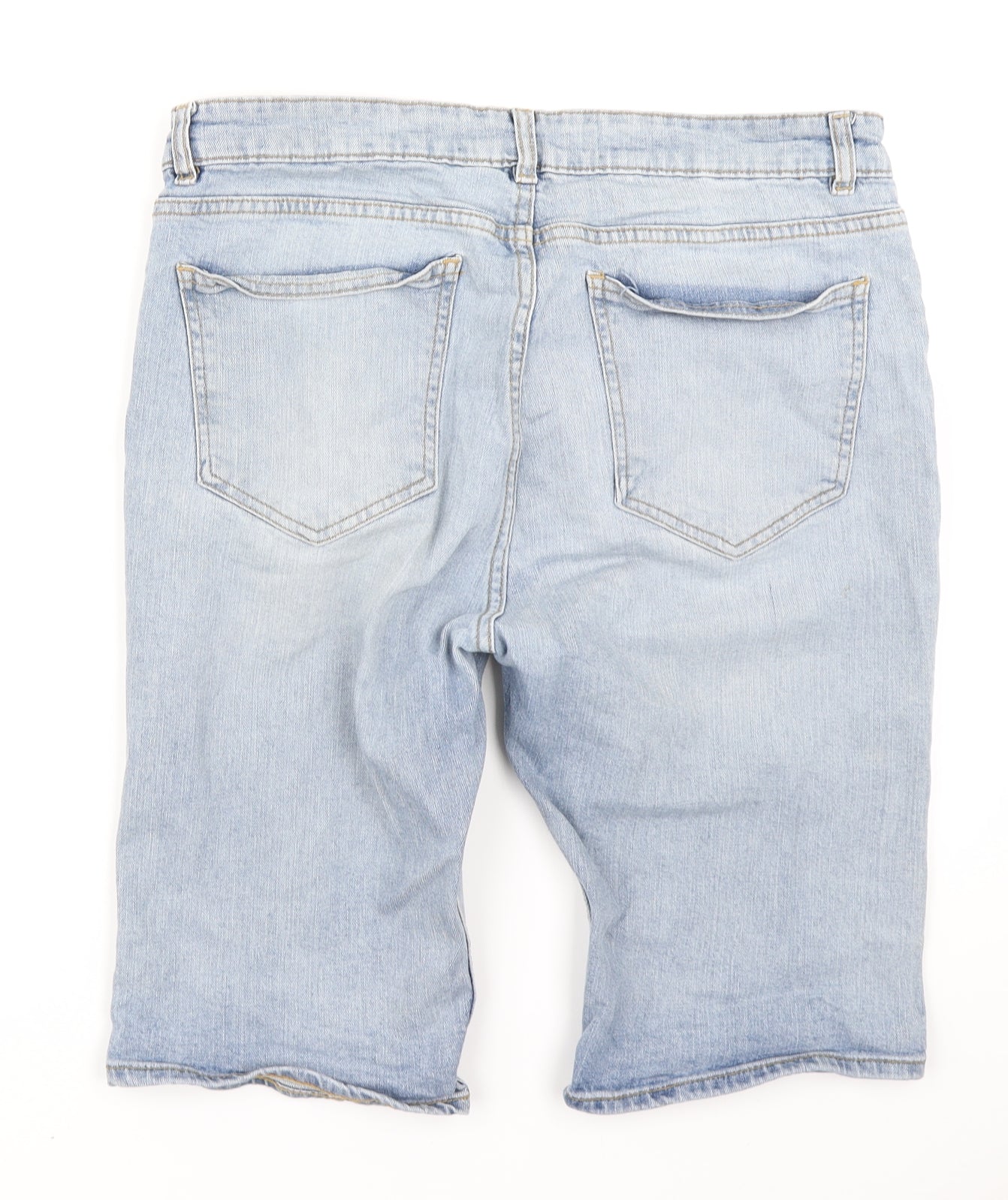 New Look Mens Blue  Denim Cargo Shorts Size 34 in