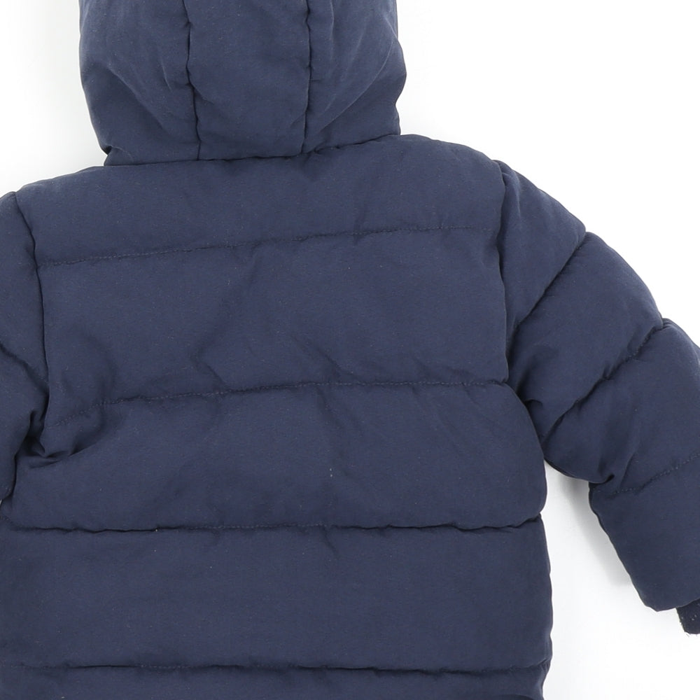 George Boys Black   Parka Coat Size 9-12 Months