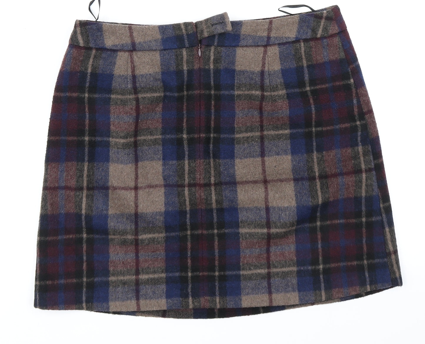 F&F Womens Blue Plaid  A-Line Skirt Size 14