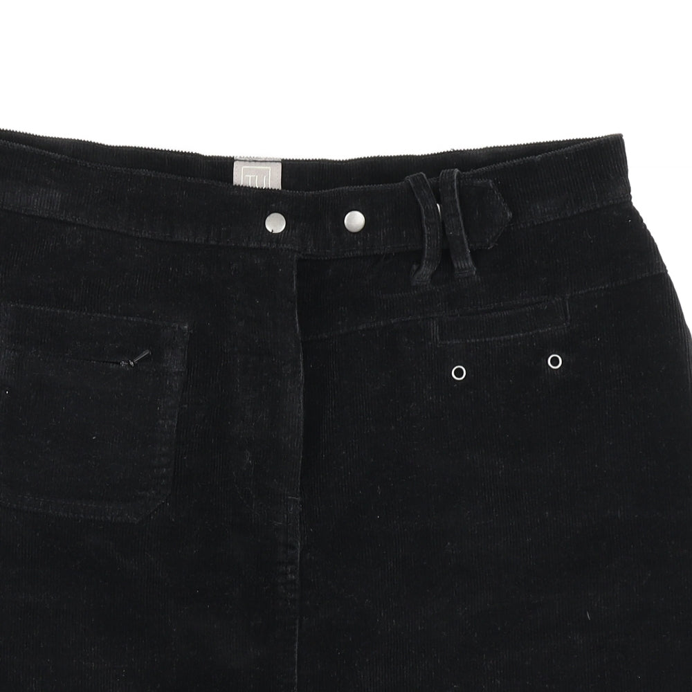 TU Womens Black  Corduroy A-Line Skirt Size 14