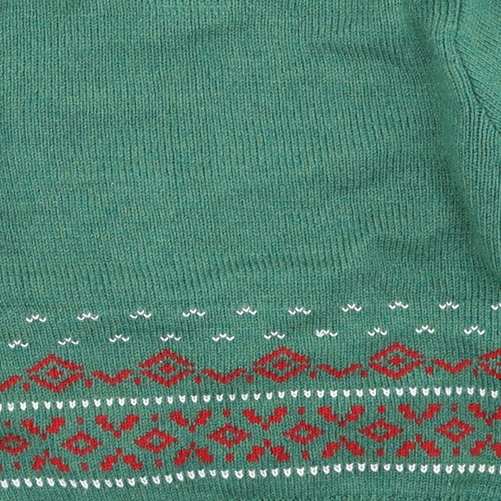 George Boys Green  Knit Pullover Jumper Size 4-5 Years  - Christmas jumper