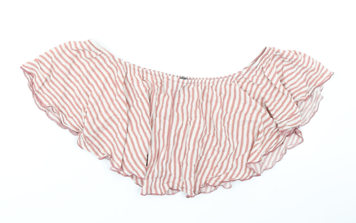Primark Womens Pink Striped  Cropped Blouse Size 14