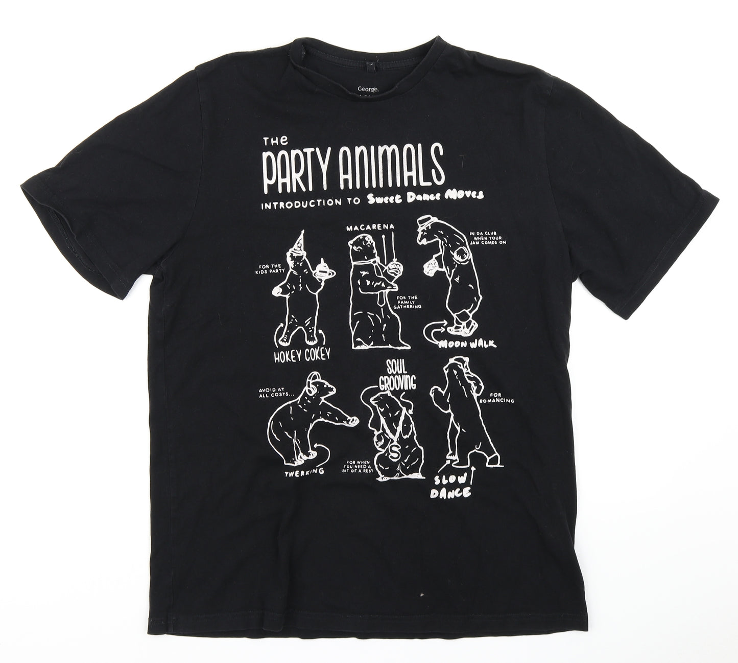George Mens Black    T-Shirt Size L