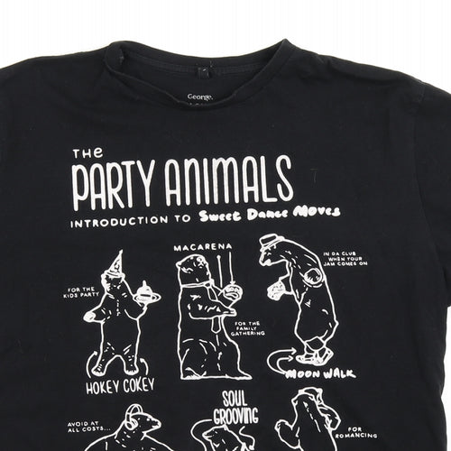 George Mens Black    T-Shirt Size L