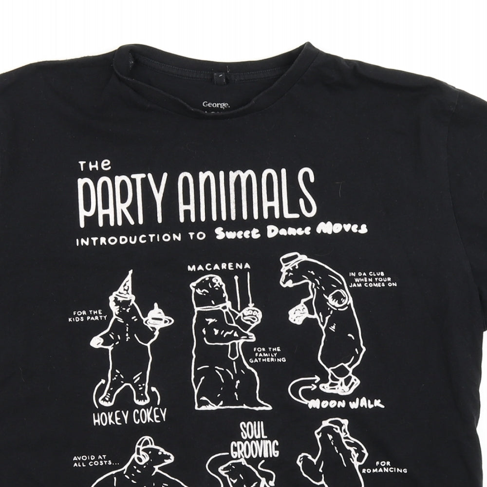 George Mens Black    T-Shirt Size L