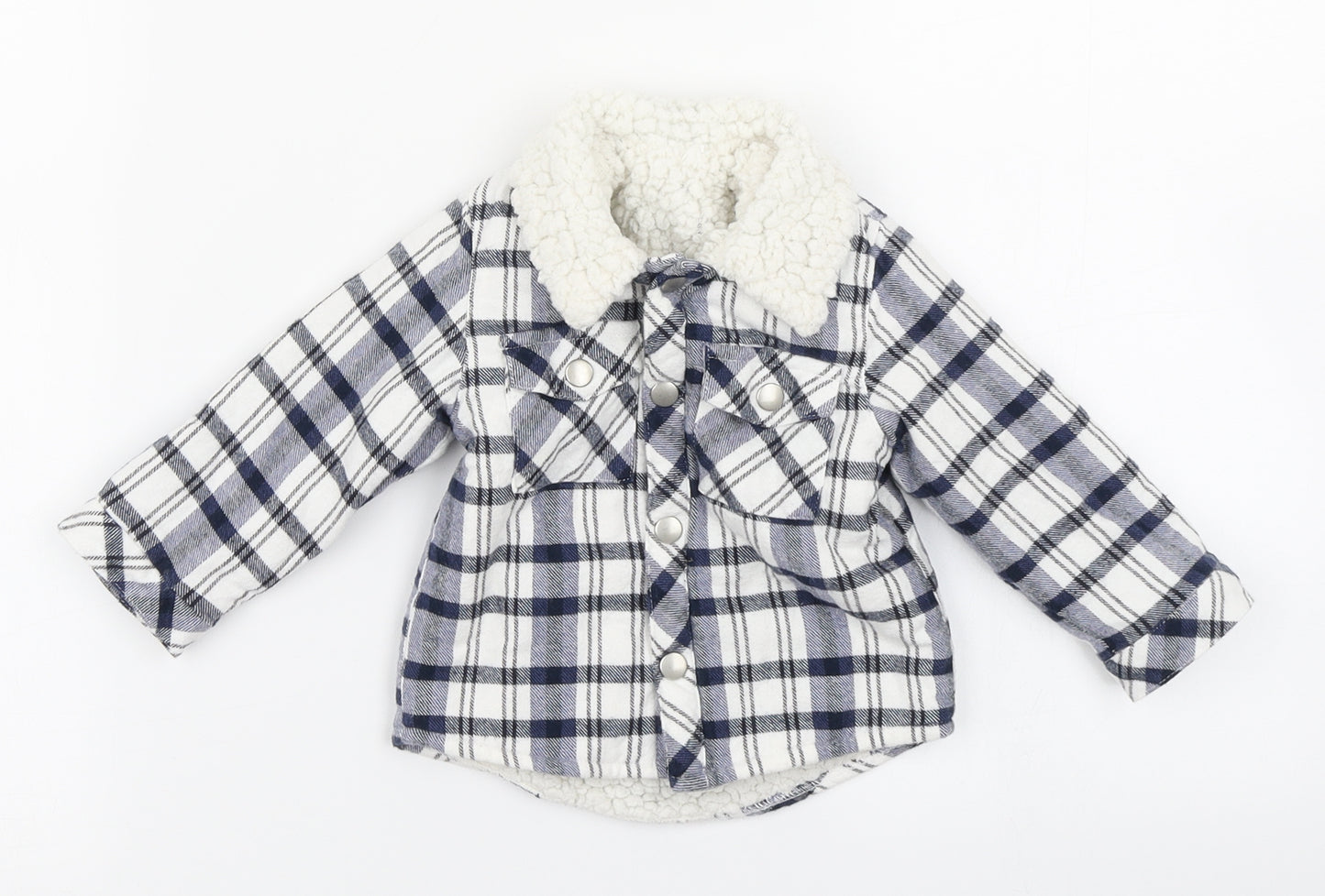 TU Boys Blue Plaid  Jacket  Size 6-9 Months