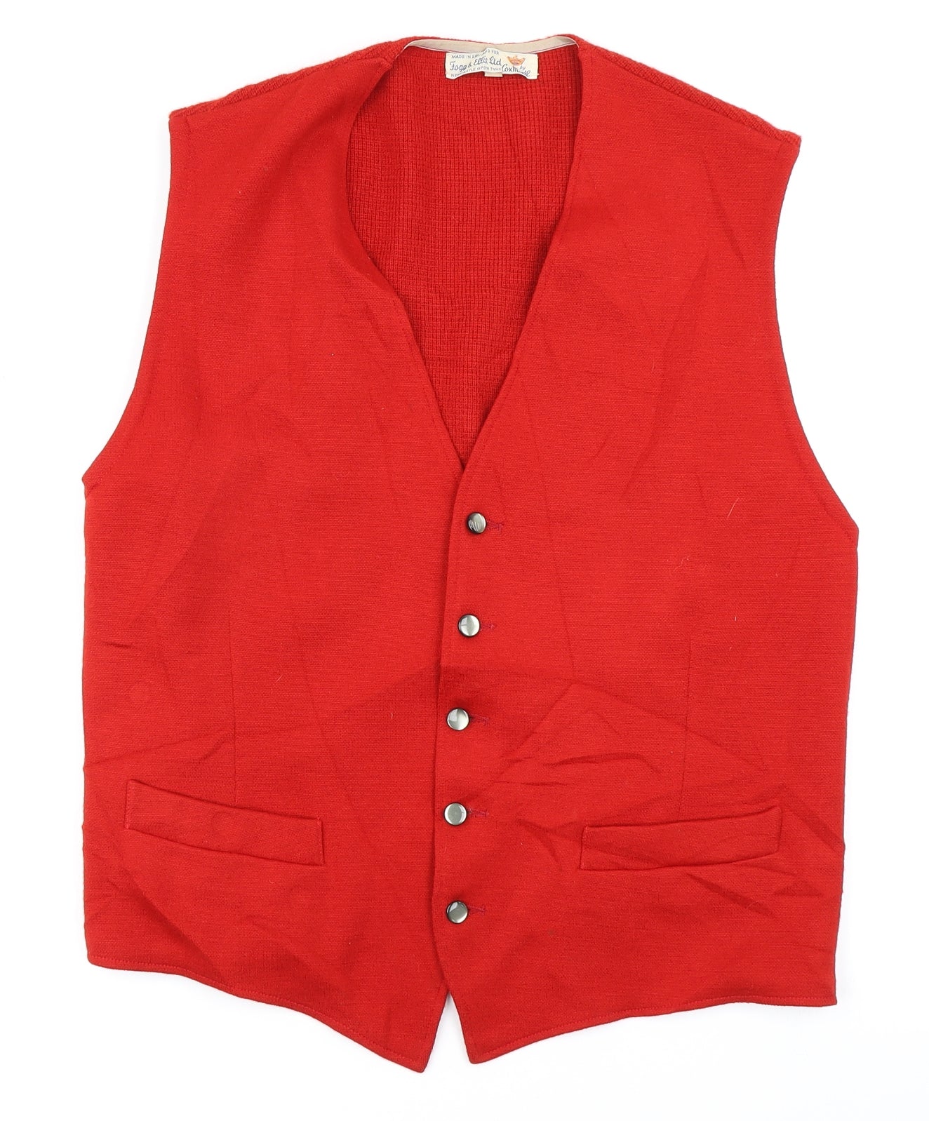 Fogg & Ellis Mens Red   Vest Jumper Size L