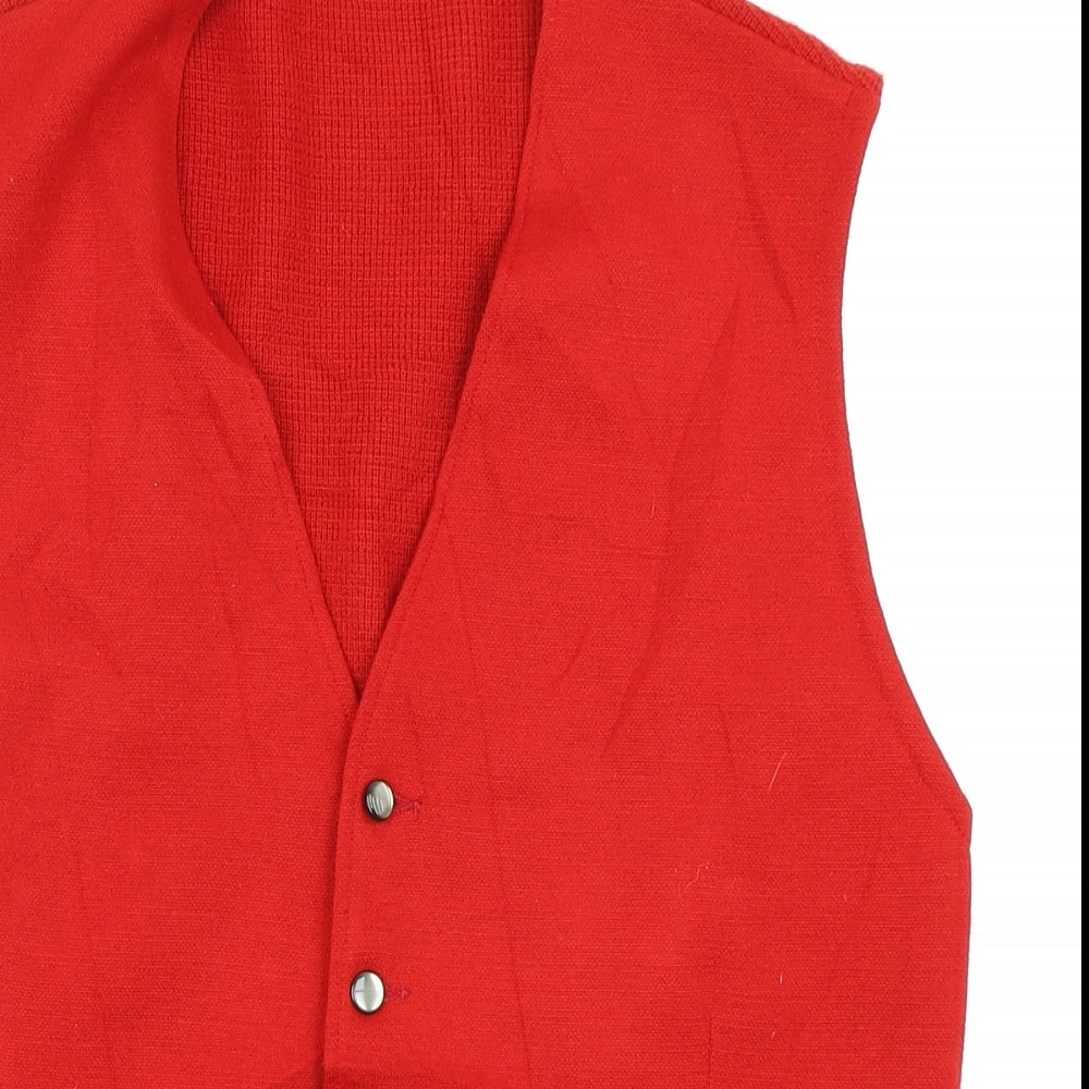 Fogg & Ellis Mens Red   Vest Jumper Size L