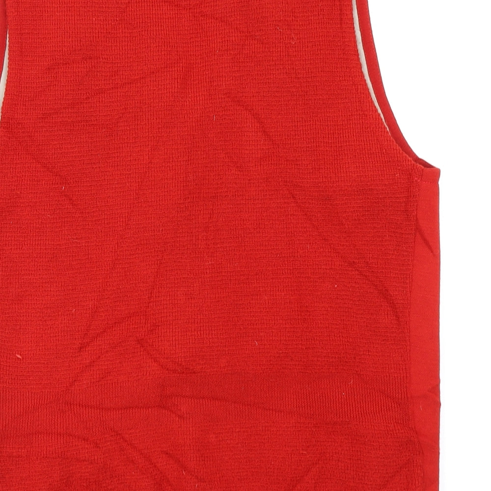 Fogg & Ellis Mens Red   Vest Jumper Size L